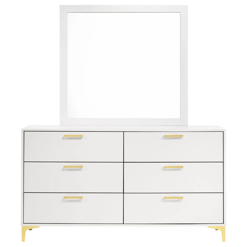 Kendall 6-drawer Dresser with Mirror White by Unique Piece Furniture
