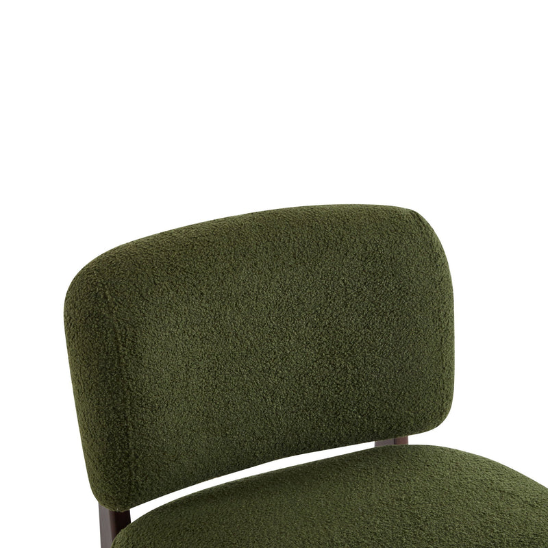 Modern Boucle Lounge Chair With Solid Wood Frame