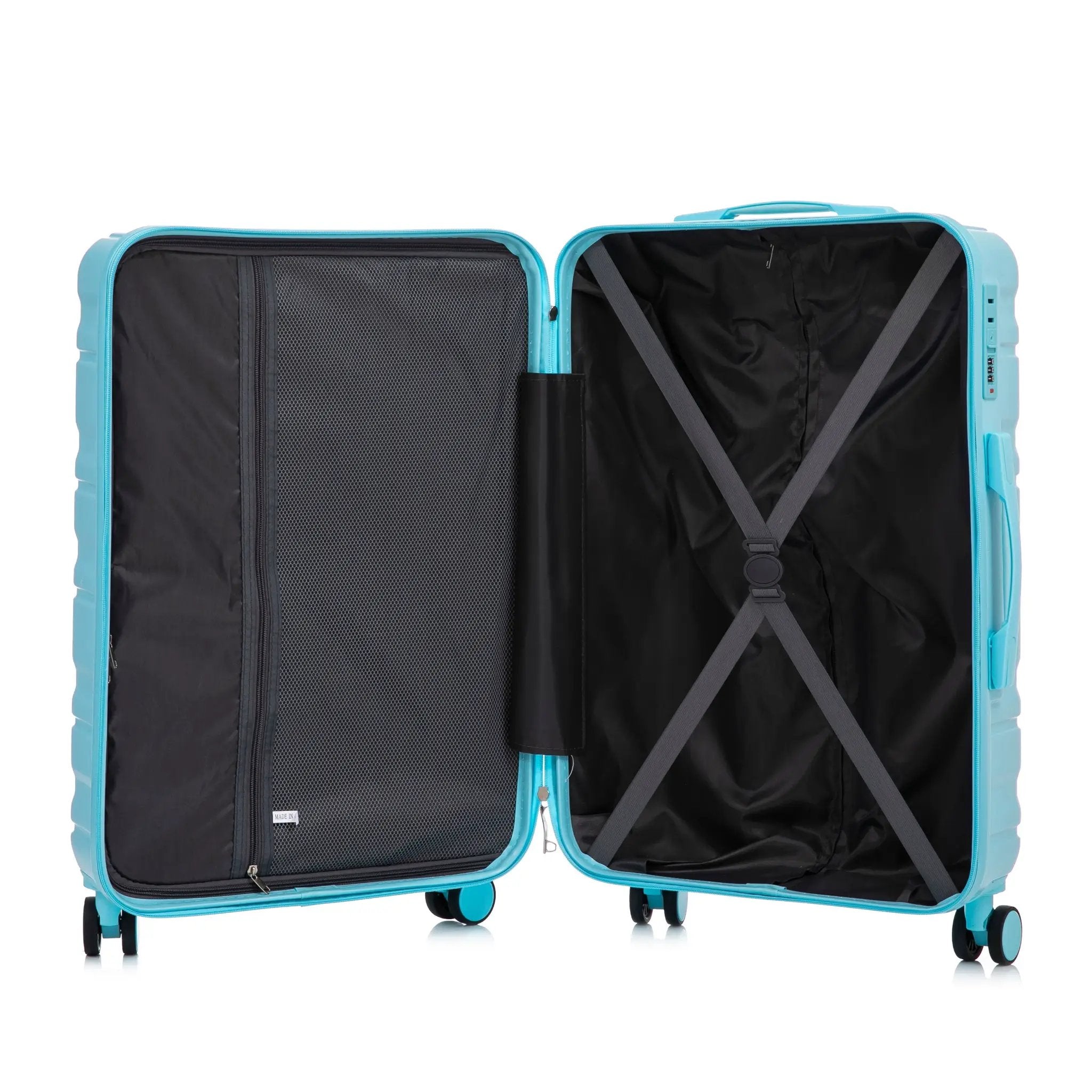 HIFINE Tourist 3-Piece ABS Spinner Wheel Luggage Set (Blue) by HouseOfZazla