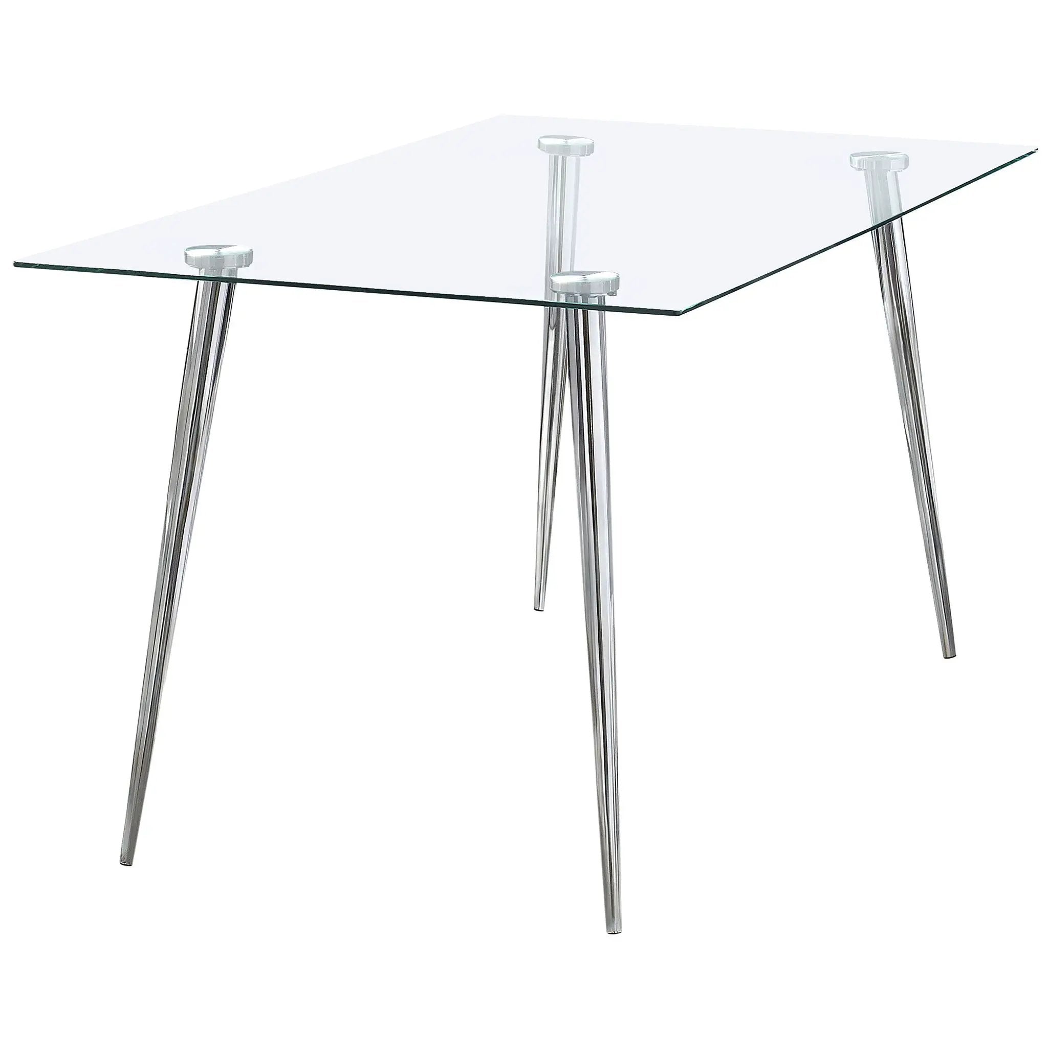 Gilman Rectangular 64-inch Glass Top Dining Table Chrome by Unique Piece Furniture