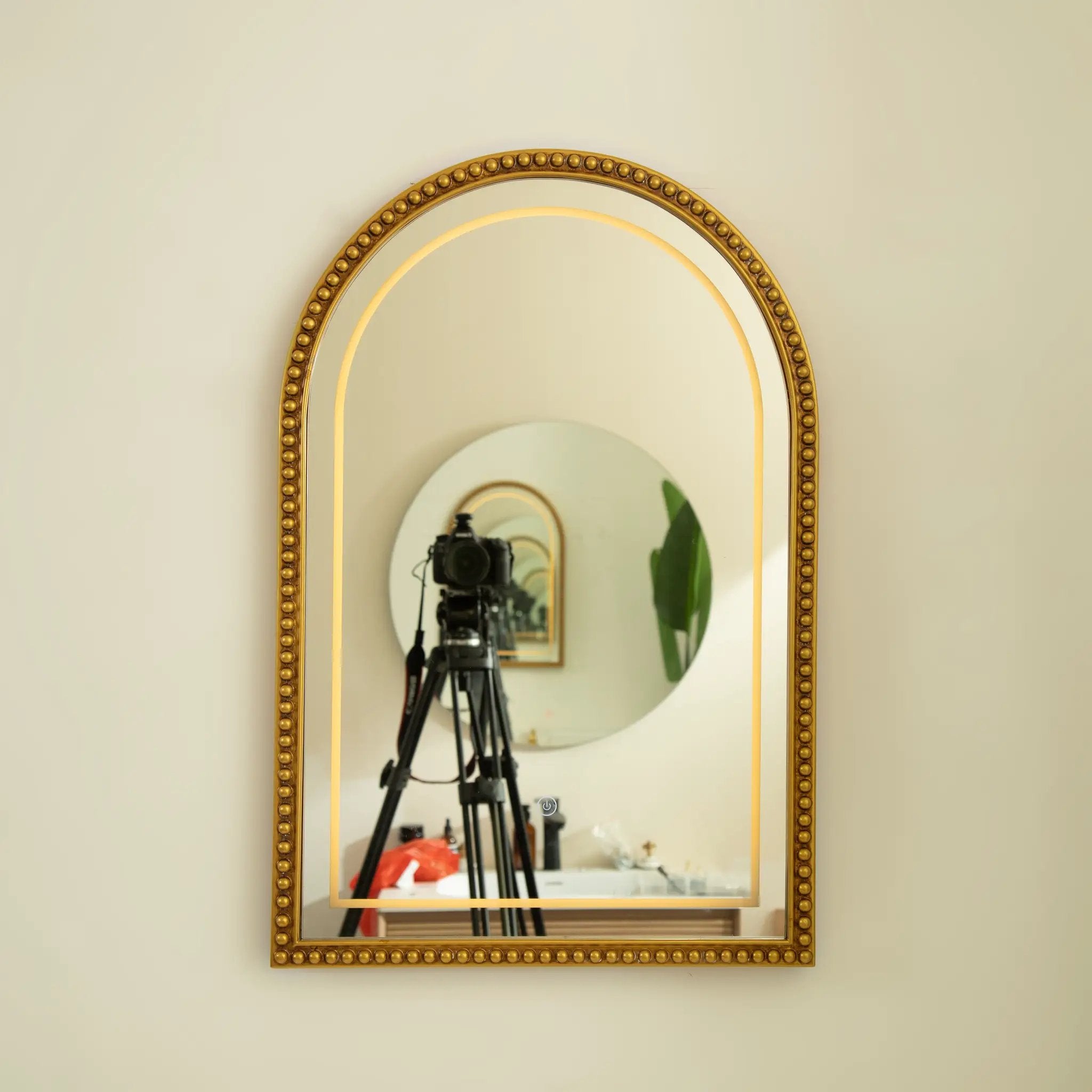 20'' Avri Mirror in Golden Beaded Retro Style by HouseOfZazla