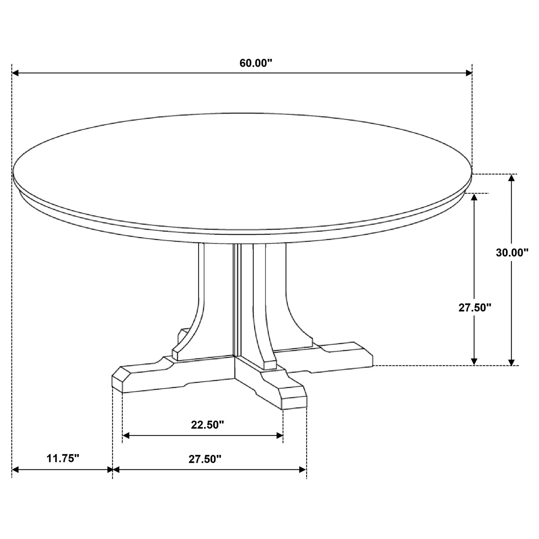 Hartville 60-inch Round Dining Table Natural Light Brown by Unique Piece Furniture