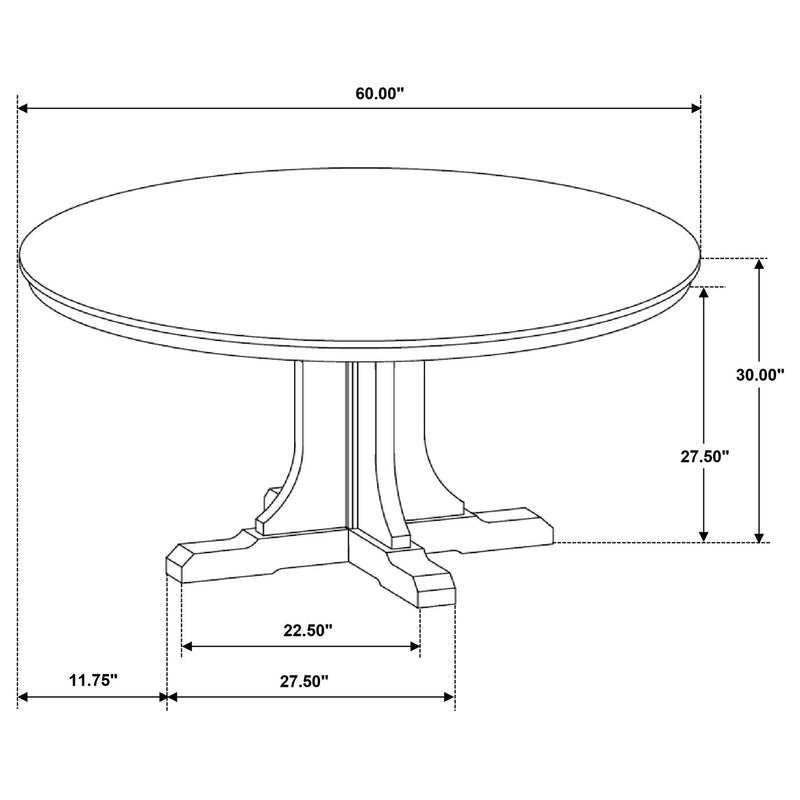 Hartville 60-inch Round Dining Table Natural Light Brown by Unique Piece Furniture