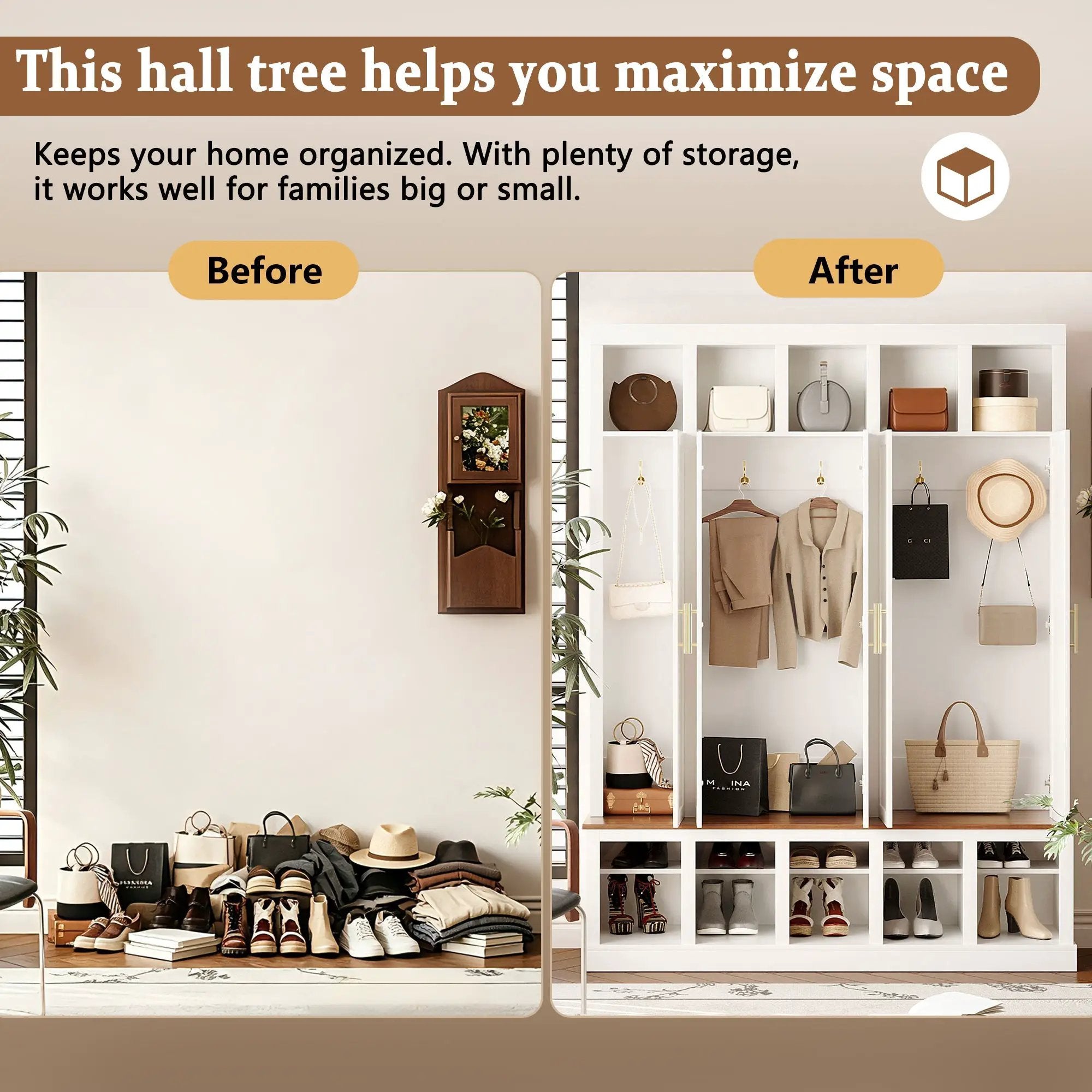 U-Can Farmhouse Entryway Storage Cabinet with Shoe Rack & Display Cubbies by HouseOfZazla