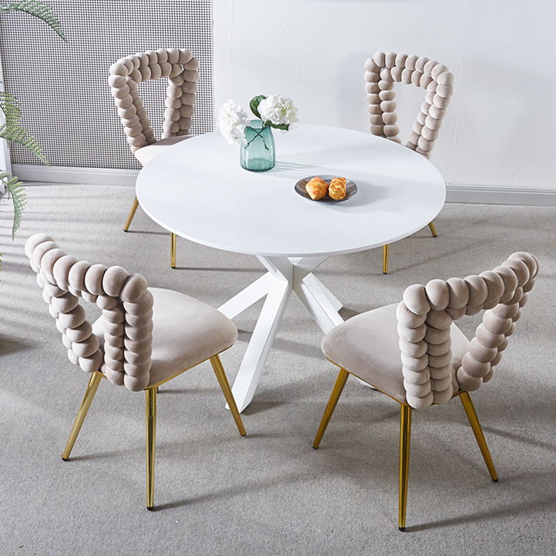 Modern Chair Set with Iron Tube Legs and Soft Cushions - Multiple Colors, photo 21 of 24