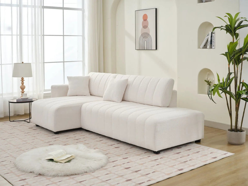 Jessica - Lamb Wool Sectional Sofa With Chaise, Versatile Configuration by Unique Piece Furniture