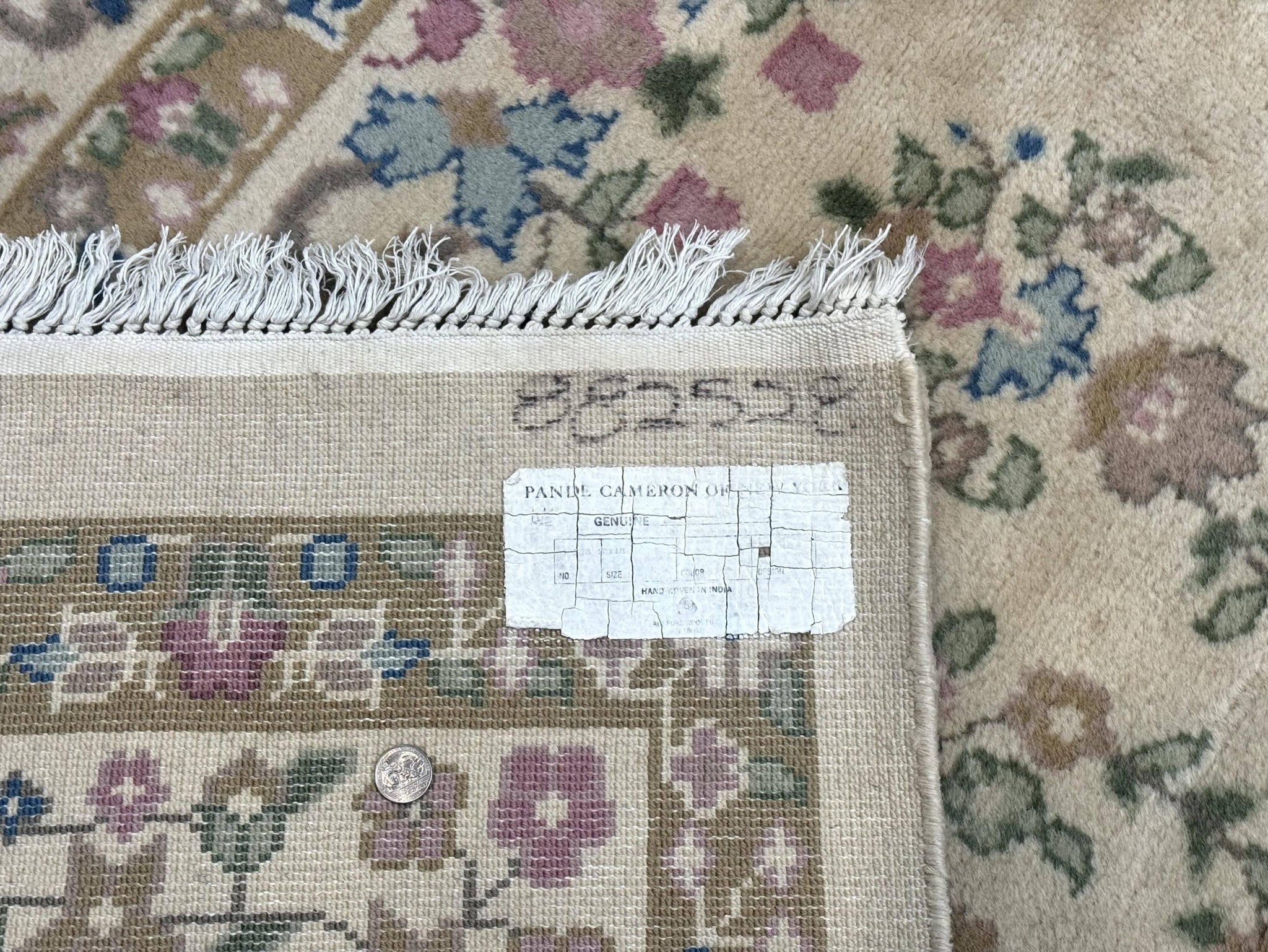 Indo Persian Rug 12x15, Palace Sized Carpet, Oversized Wool Handmade Rug, Kerman Rug, Semi Open Field, Pande Cameron Rug, Beige by Jewel Rugs