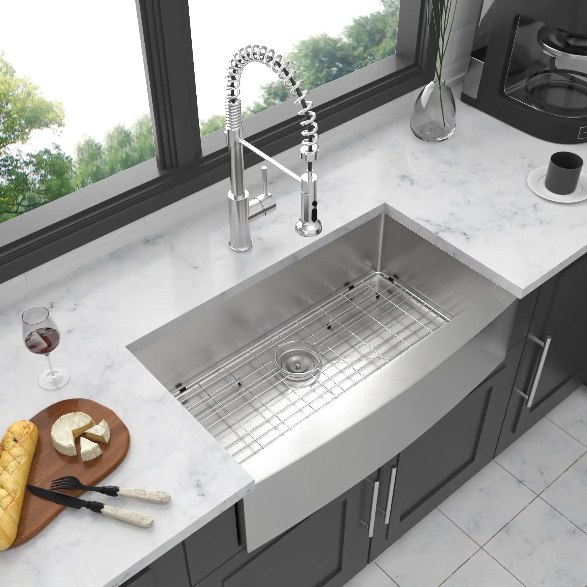 Farmhouse Kitchen Sink Stainless Steel Apron Front by HouseOfZazla