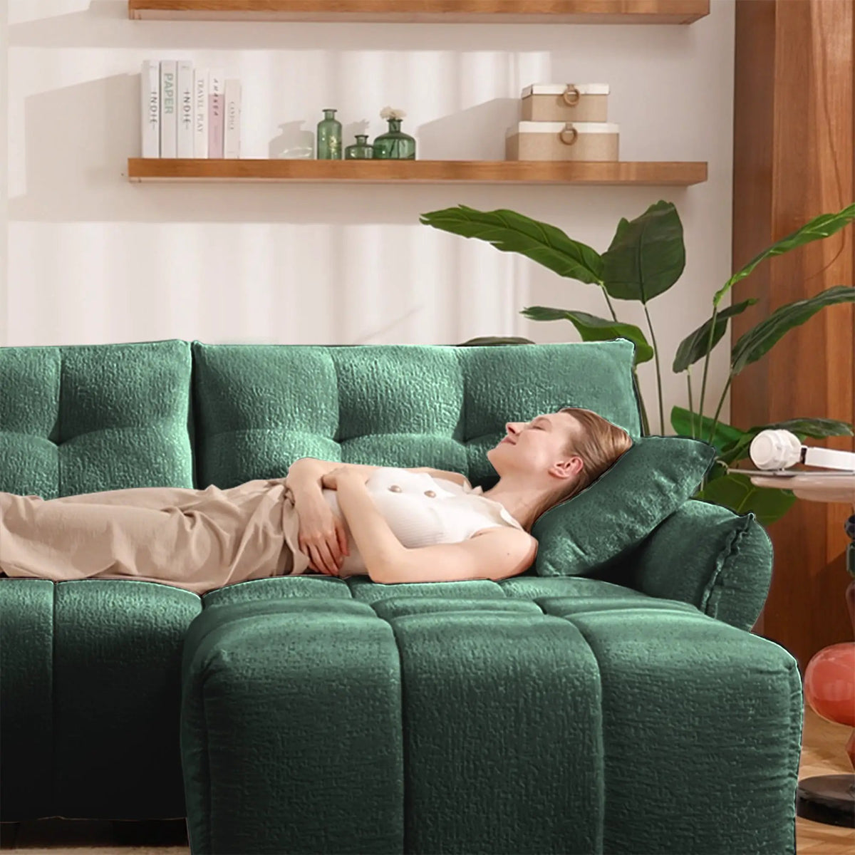 Three-Seater Sofa Set With Ottoman And Pillows by HouseOfZazla