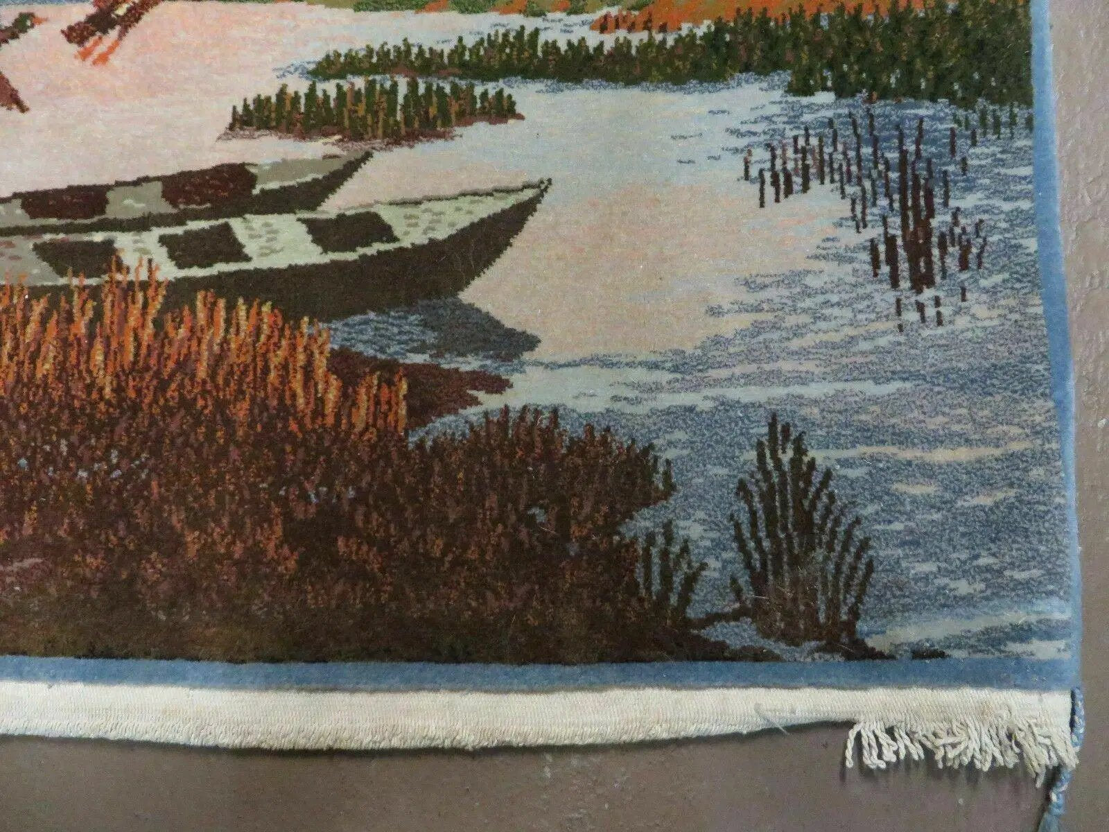 2' X 3' Vintage Handmade Pakistan Pictorial Rug Carpet Scenery Bird Tree Wow by Jewel Rugs