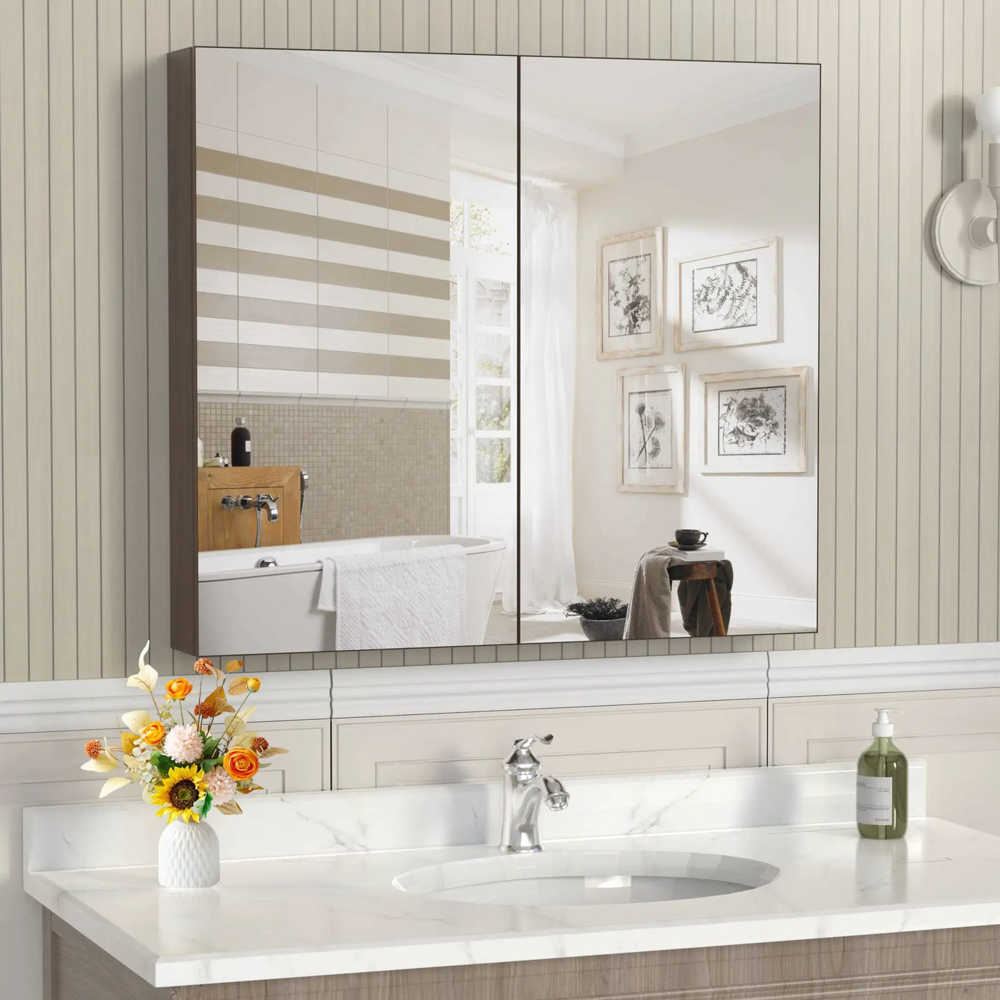Medicine Cabinet, Wall Mounted Bathroom Mirror With Storage by HouseOfZazla