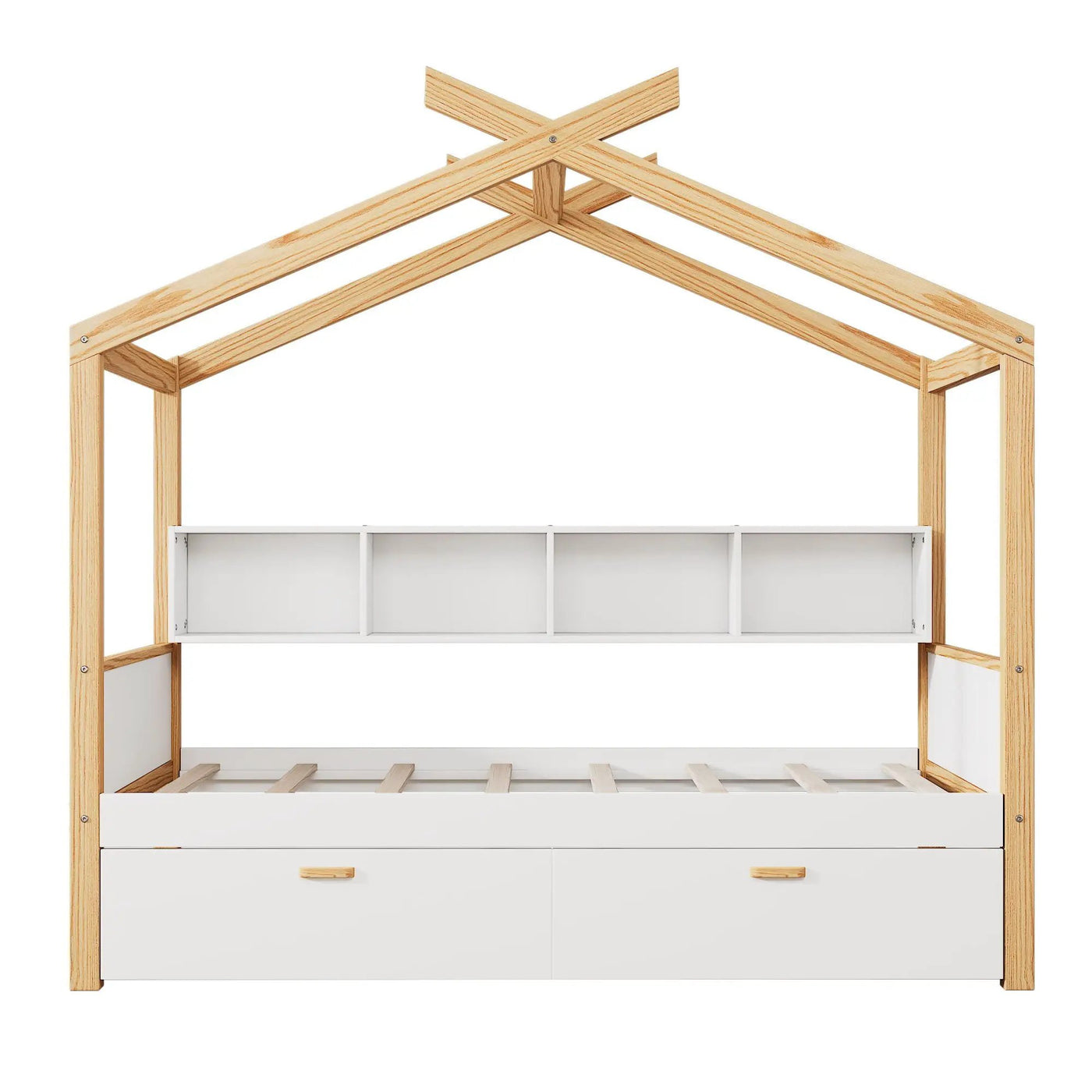 House Bed With Bookshelf Storage by HouseOfZazla