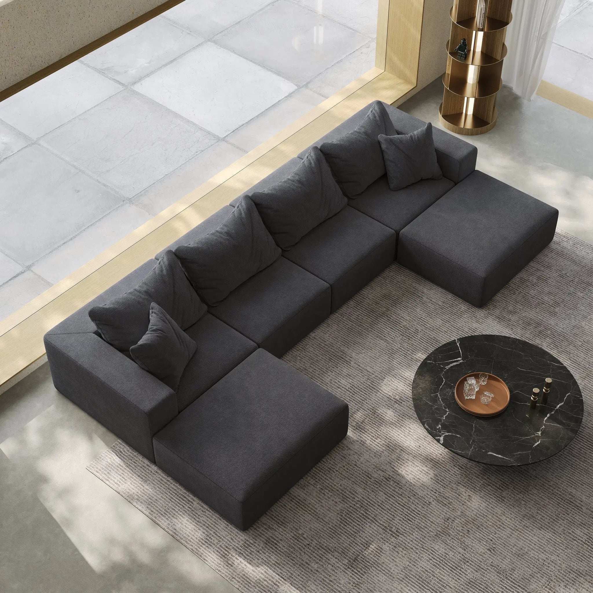 Oversized Sponge Cloud Sofa - Modern Sectional Couch Set by HouseOfZazla