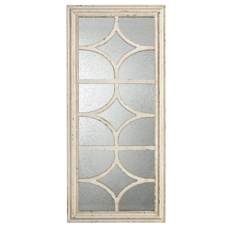 Rectangular Wall Mirror with Distressed Frame - Cream, photo 3 of 5