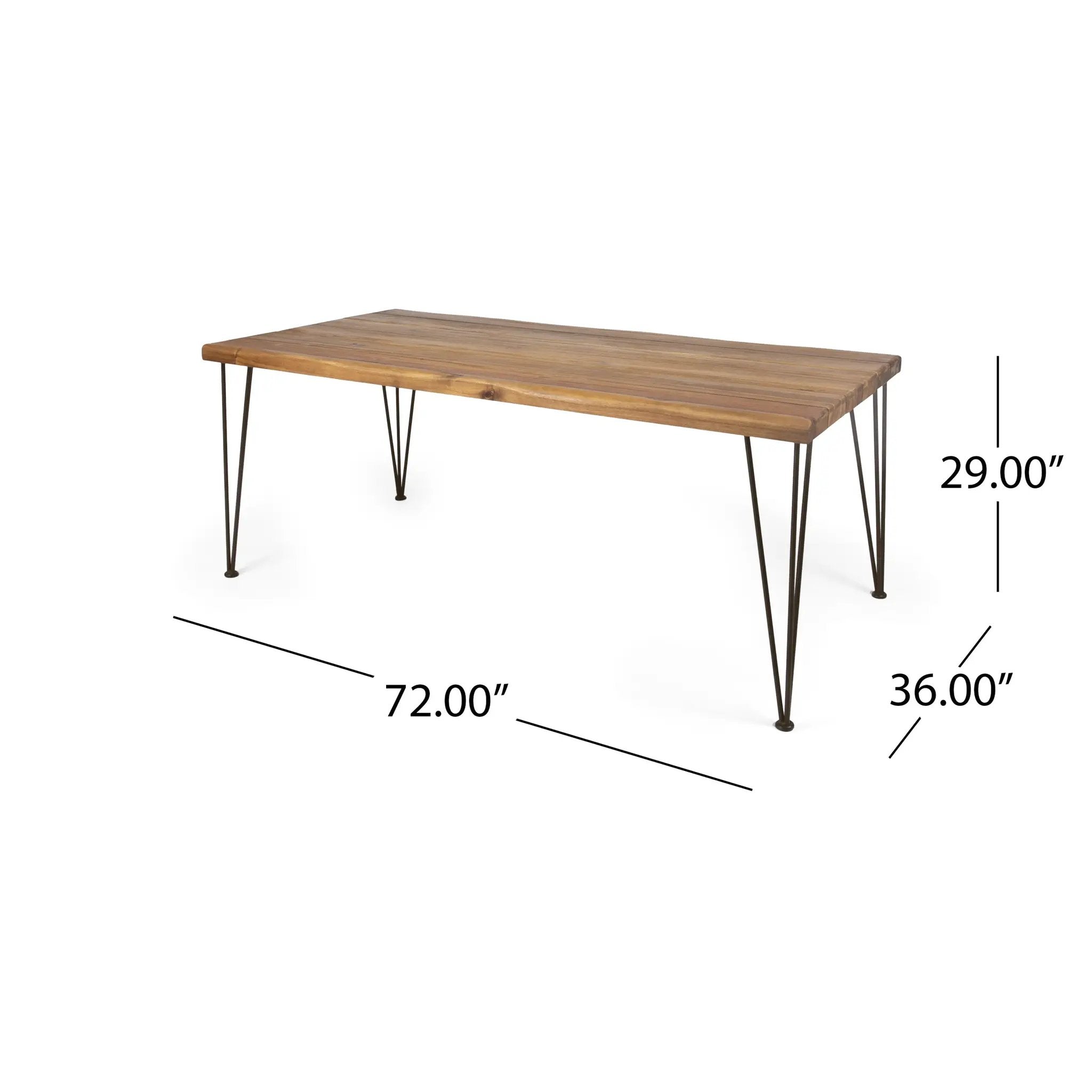 7 Pieces Acacia Wood Outdoor Dining Set with Cream Cushions by HouseOfZazla