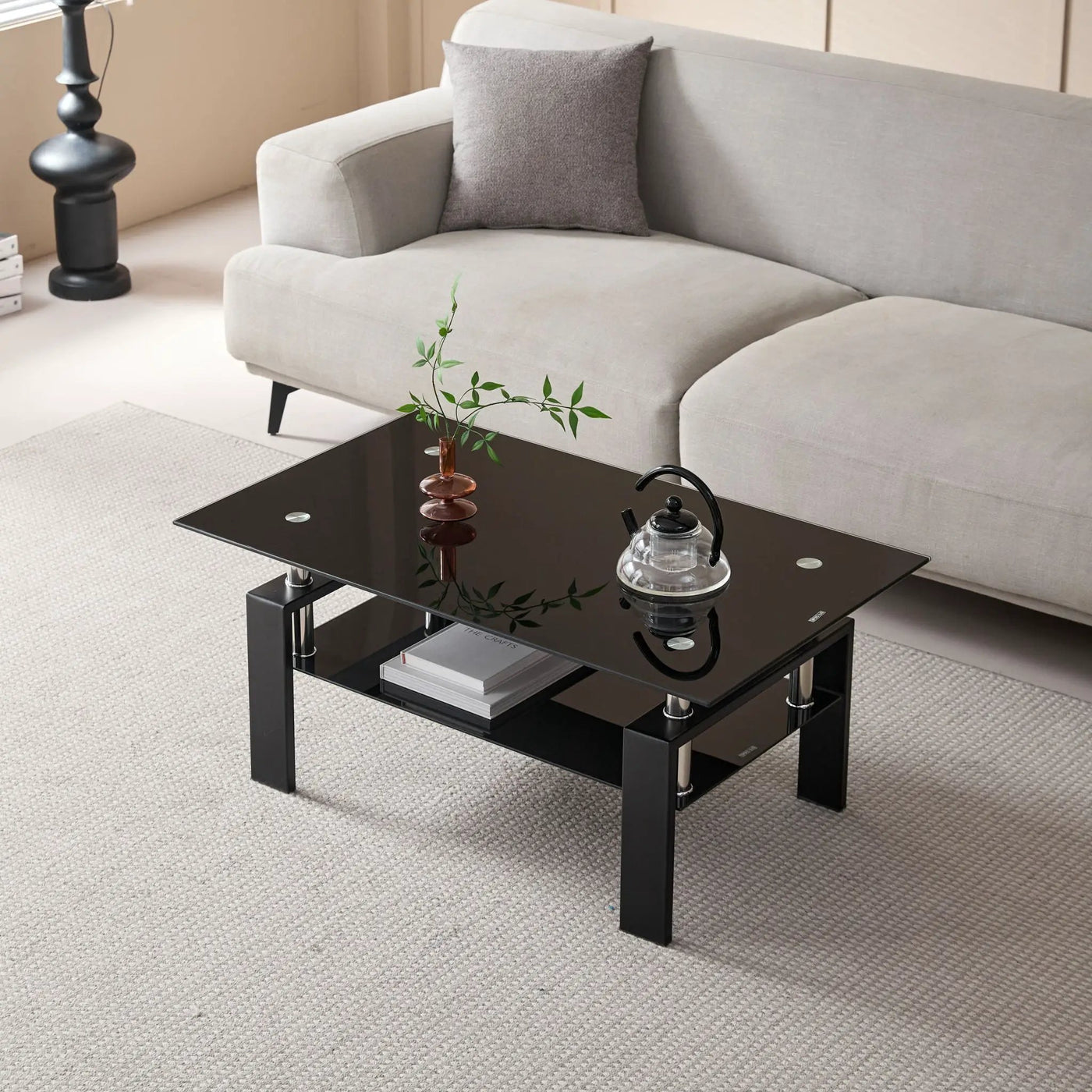 Tempered Glass Table With Storage by HouseOfZazla
