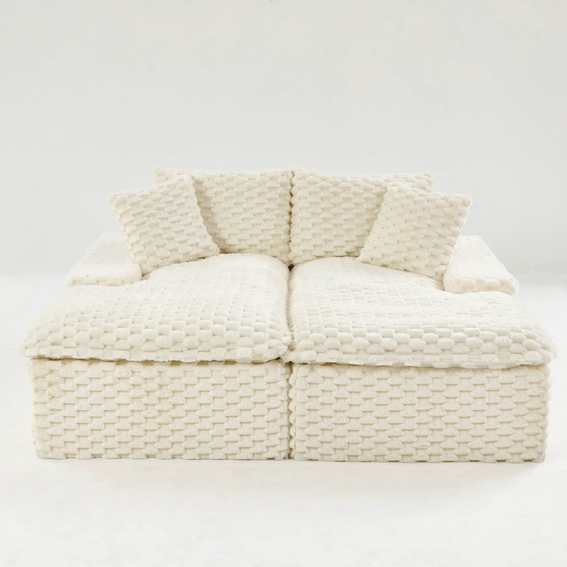 Double Chaise Lounge With Full Compressed Sponge by HouseOfZazla