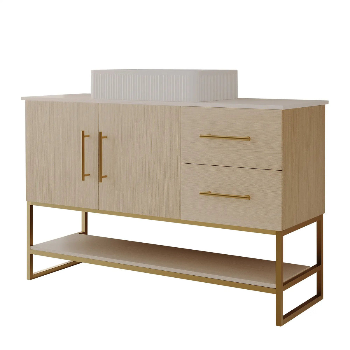47.2" Modern Bathroom Vanity With Ceramic Vessel Sink by HouseOfZazla