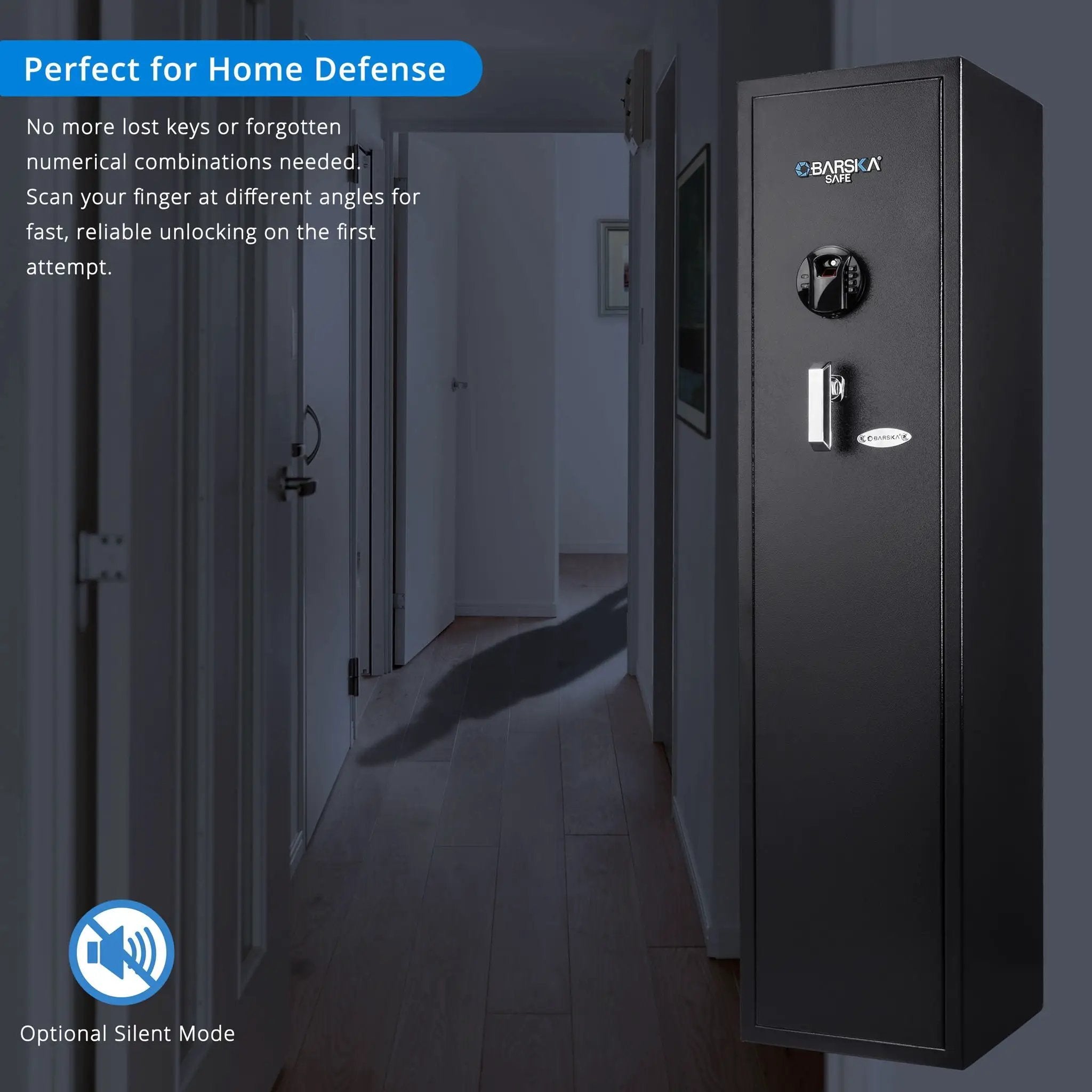 4.33 Cu Ft Biometric Keypad Rifle Safe - Black by HouseOfZazla