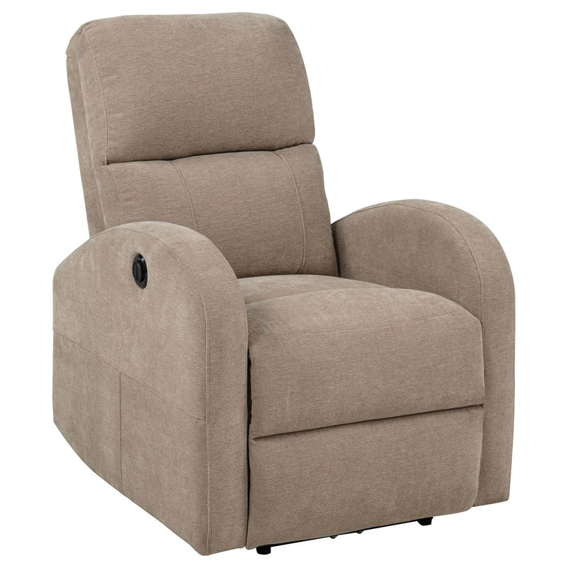Grant Fabric Upholstered Power Recliner Chair Camel by Unique Piece Furniture