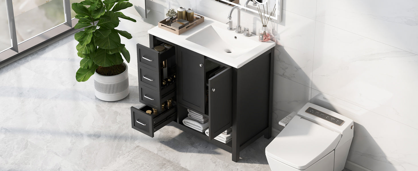 36" Bathroom Vanity with Sink Top and Storage Cabinet by HouseOfZazla