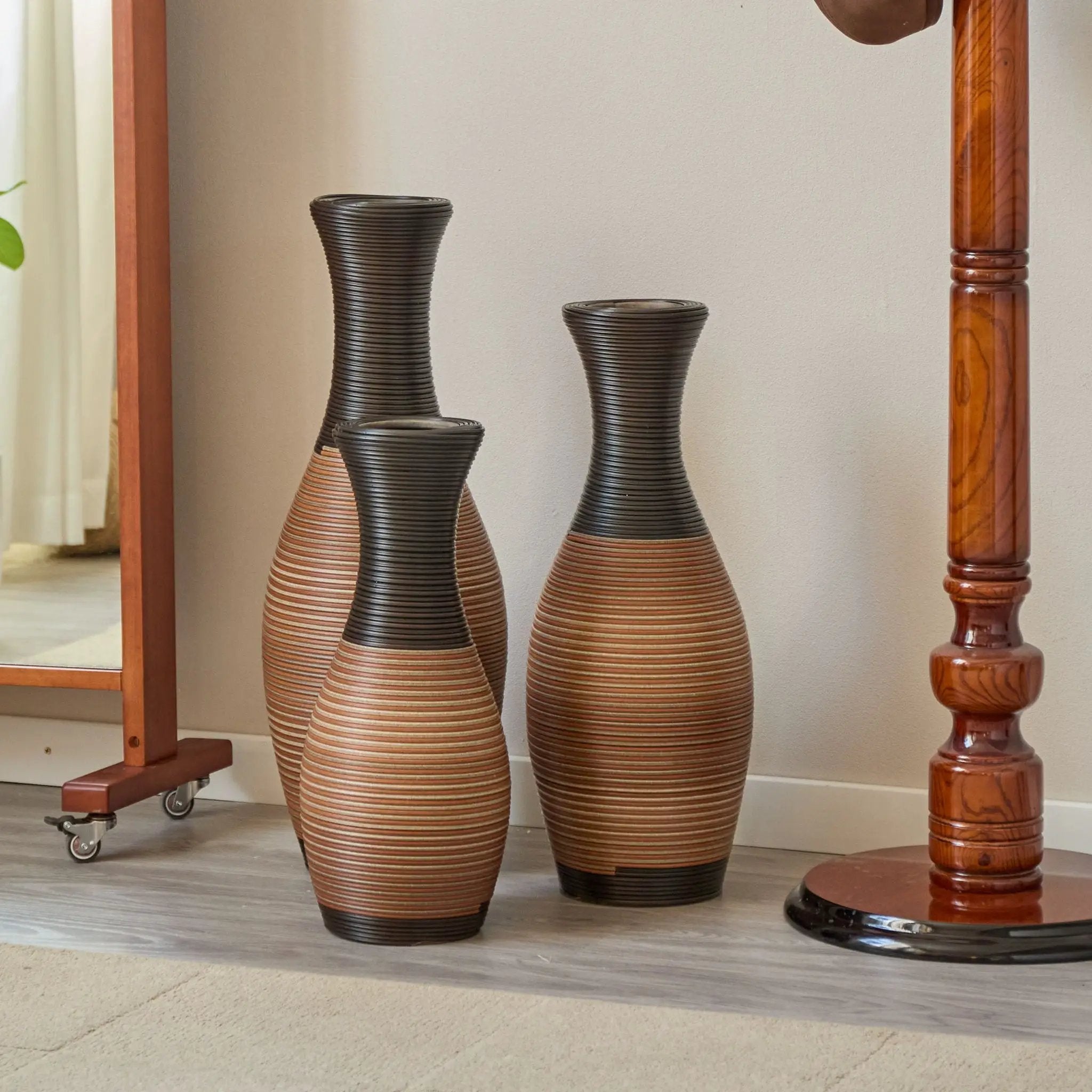 Designer Floor Vases, Large Vases For Home Decor Flooring (Set of 3) by HouseOfZazla