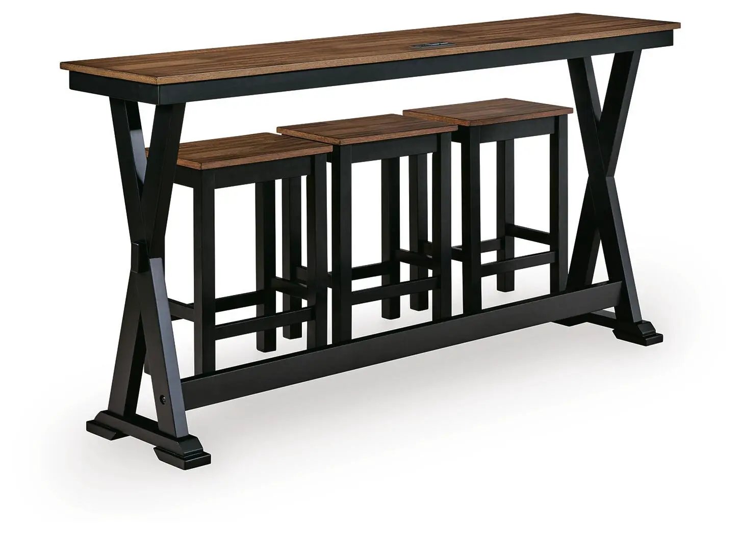 Wildenauer - Rectangular Dining Room Counter Table Set (Set of 4) - Brown / Black by Unique Piece Furniture
