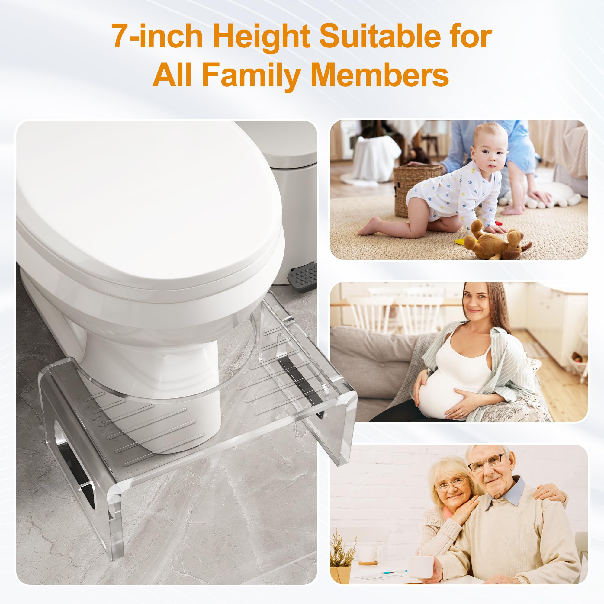 7'' Tall Acrylic Toilet Stool by HouseOfZazla