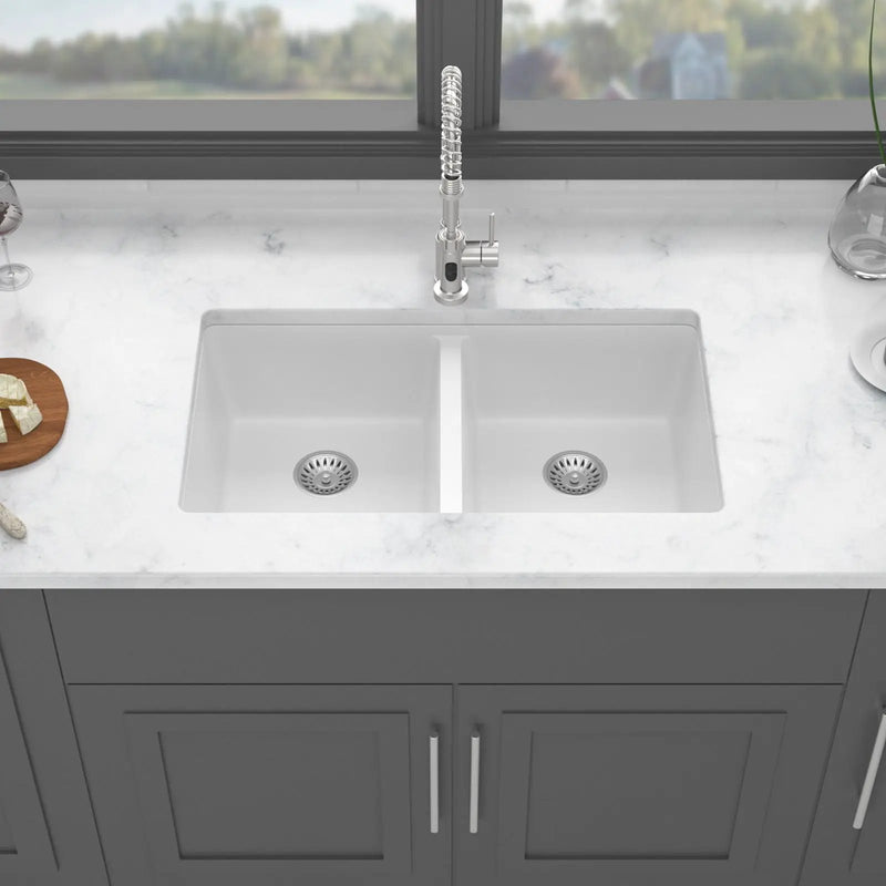 Granite Composite Double Bowl Undermount Kitchen Sink by HouseOfZazla