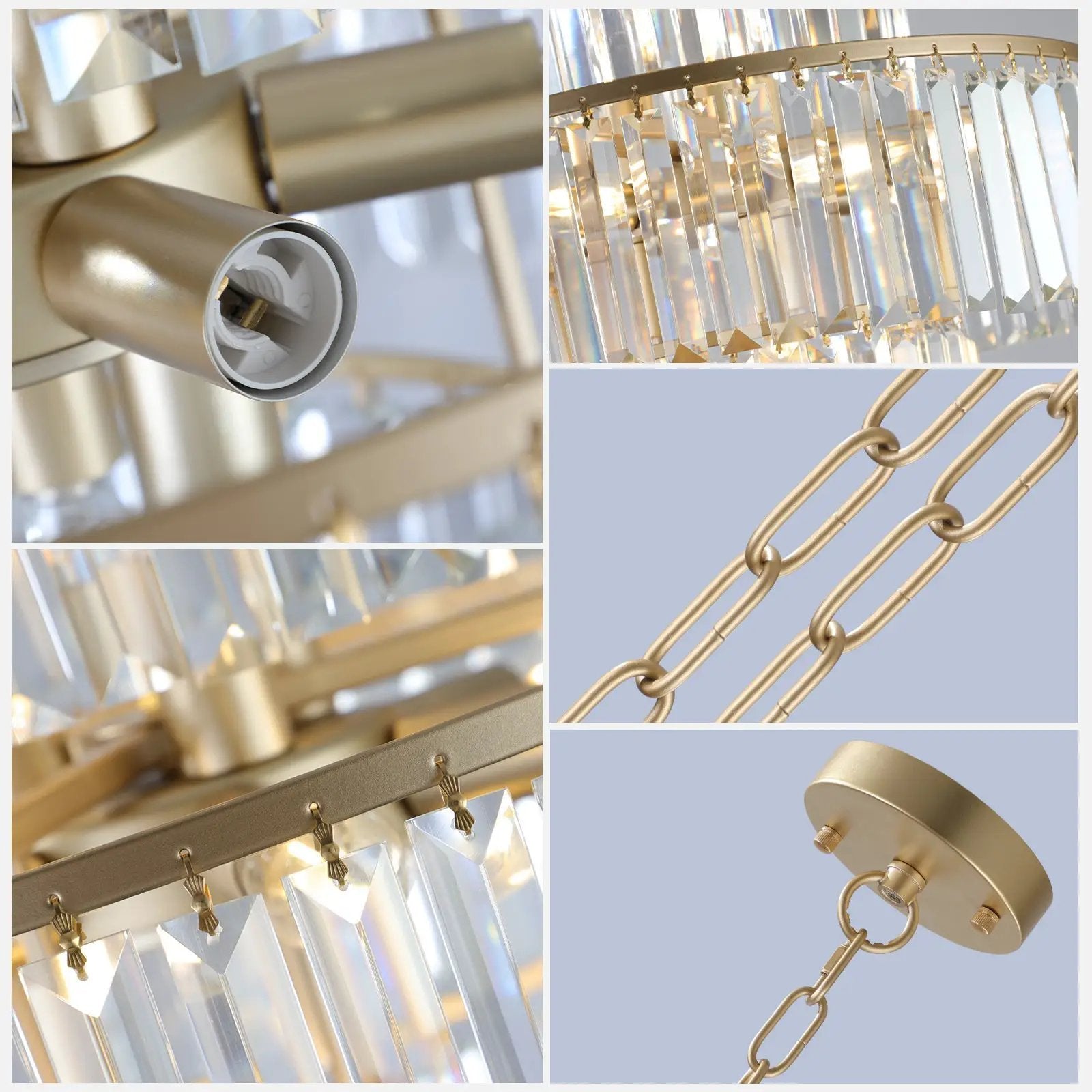 20' Modern Crystal Chandelier with Gold Finish by HouseOfZazla