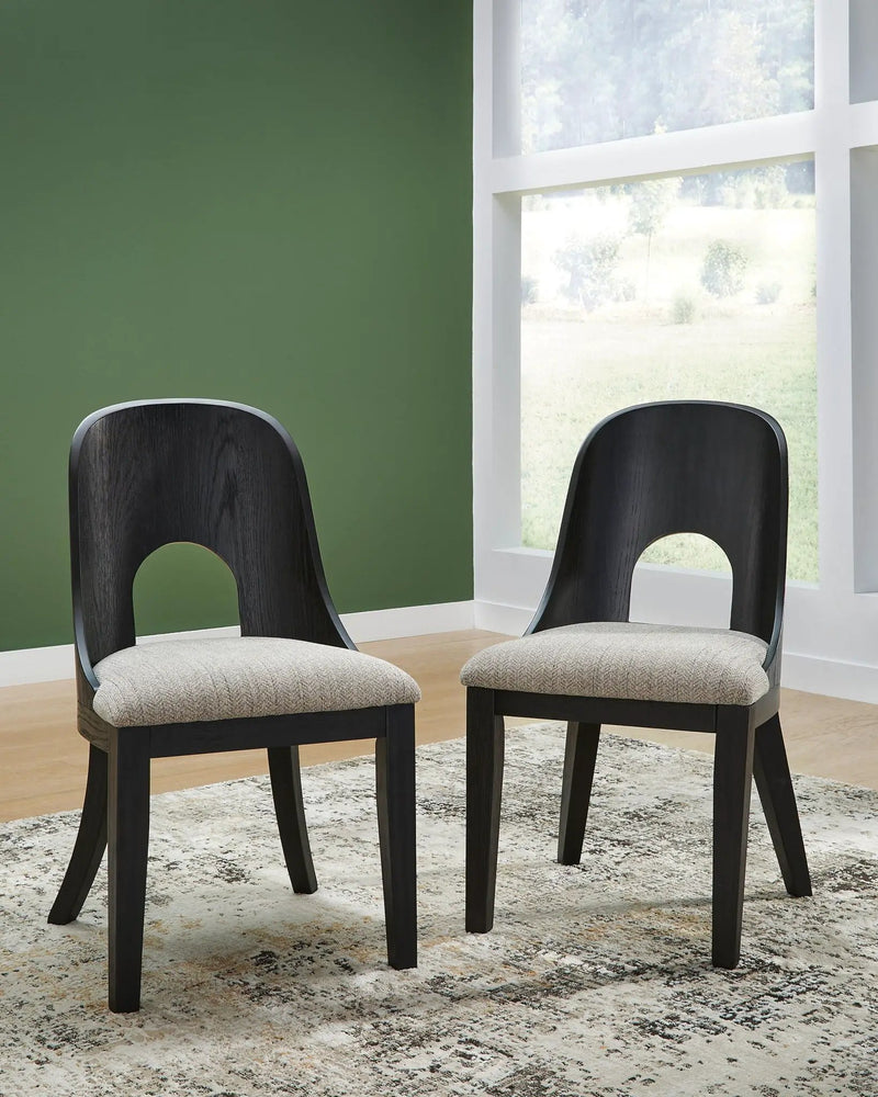 Rowanbeck - Dining Upholstered Side Chair (Set of 2) - Gray / Black by Unique Piece Furniture