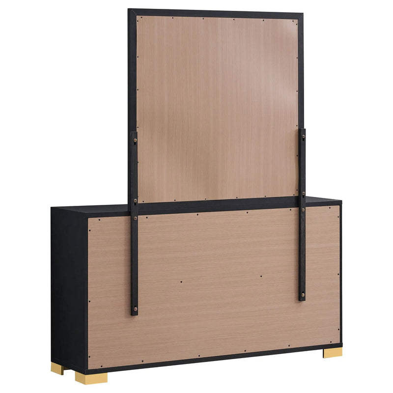 Marceline 6-drawer Dresser with Mirror Black by Unique Piece Furniture