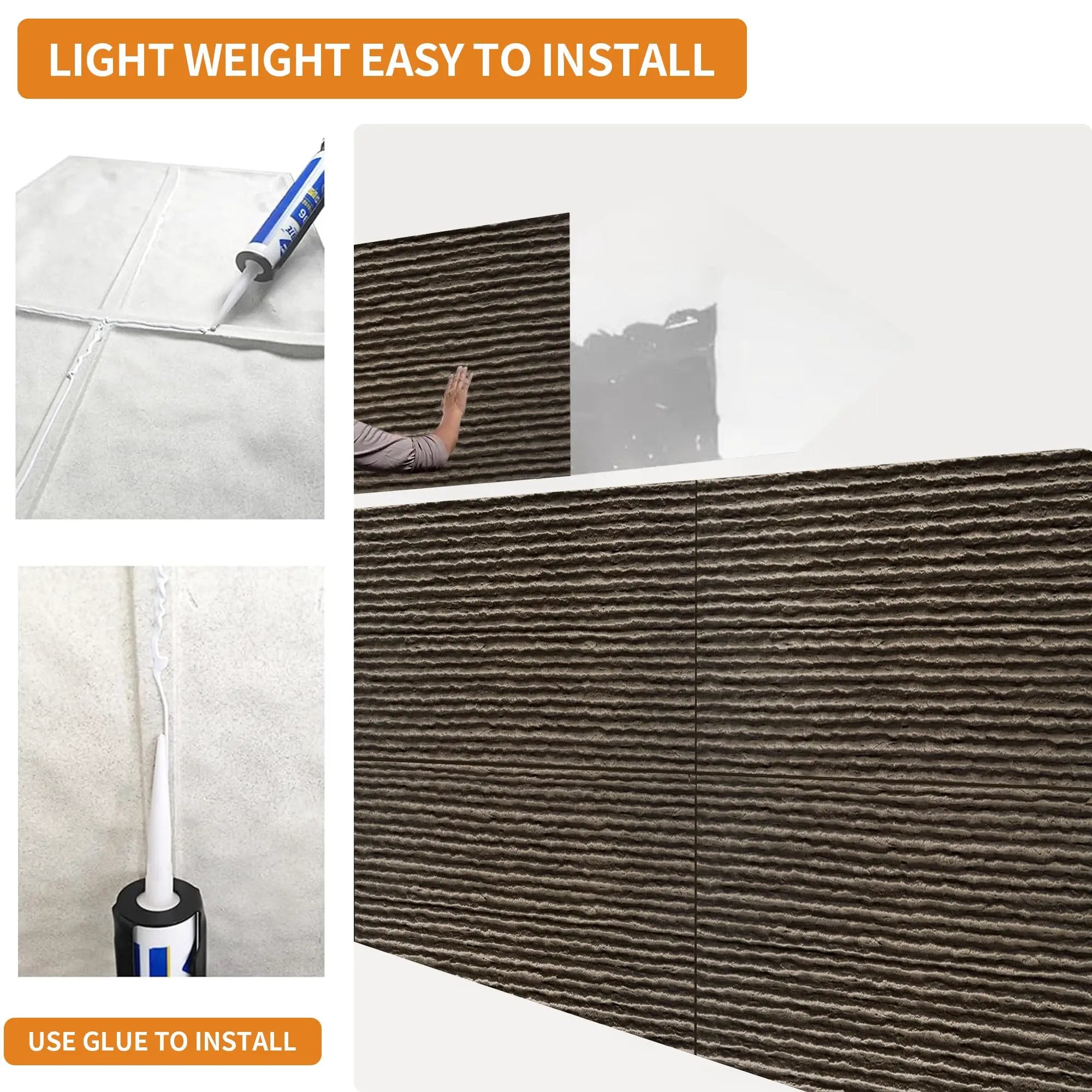 3D Faux Stone Wall Panels - 12 PCS PU Wainscoting by HouseOfZazla