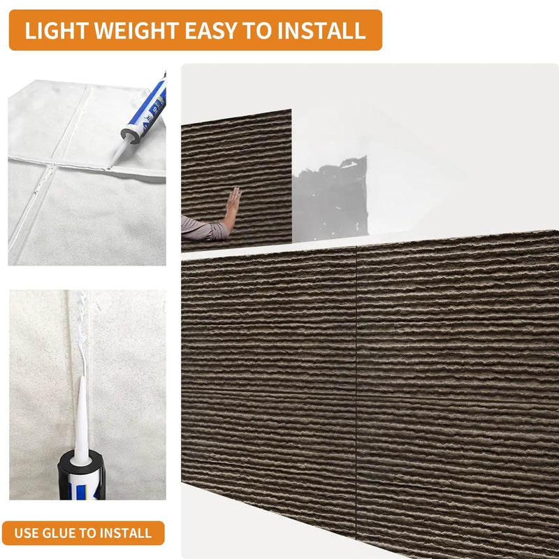 3D Faux Stone Wall Panels - 12 PCS PU Wainscoting by HouseOfZazla