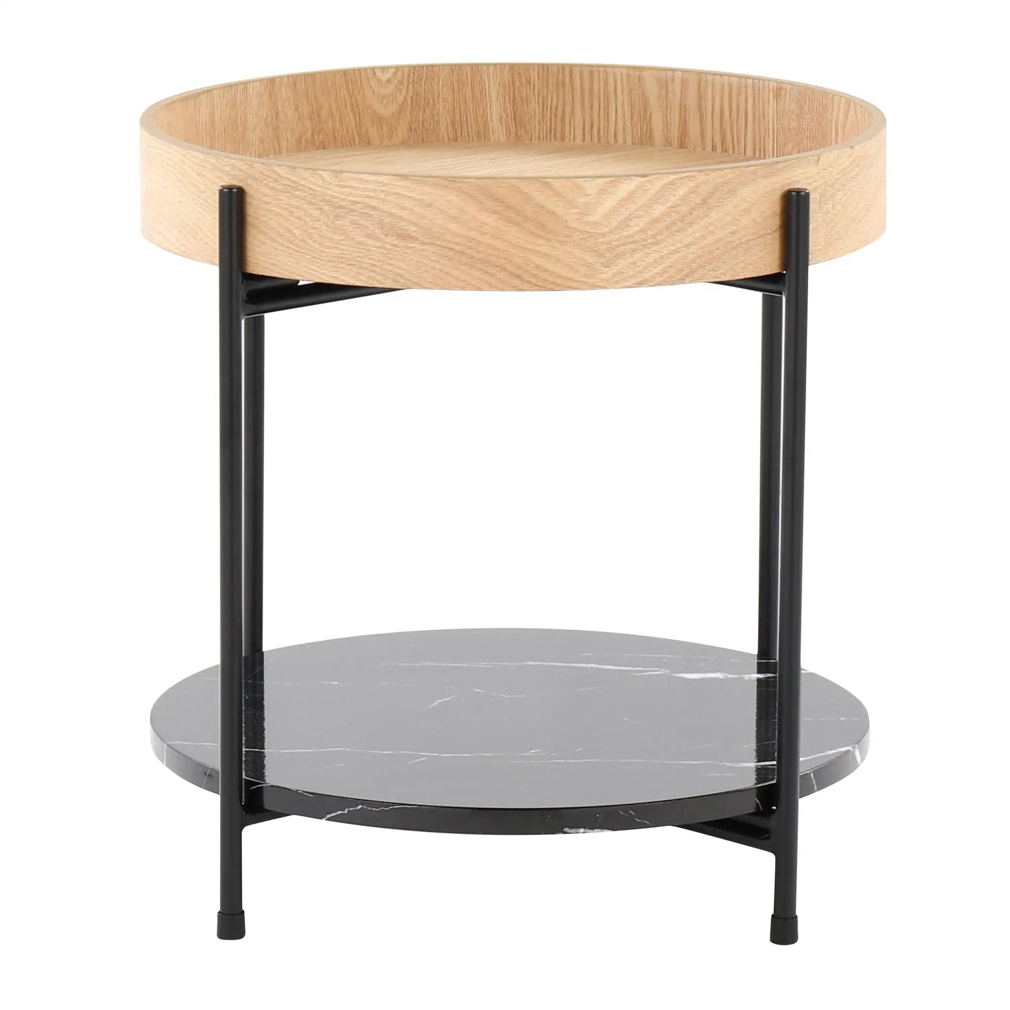 Daniella - Contemporary End Table - Black / Natural by Unique Piece Furniture