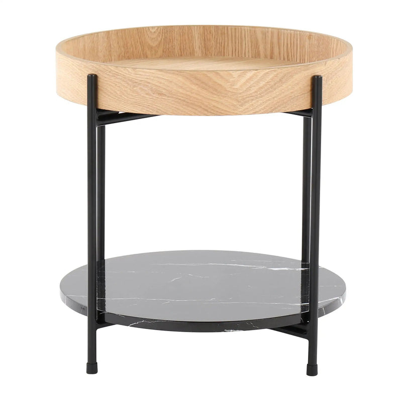 Daniella - Contemporary End Table - Black / Natural by Unique Piece Furniture