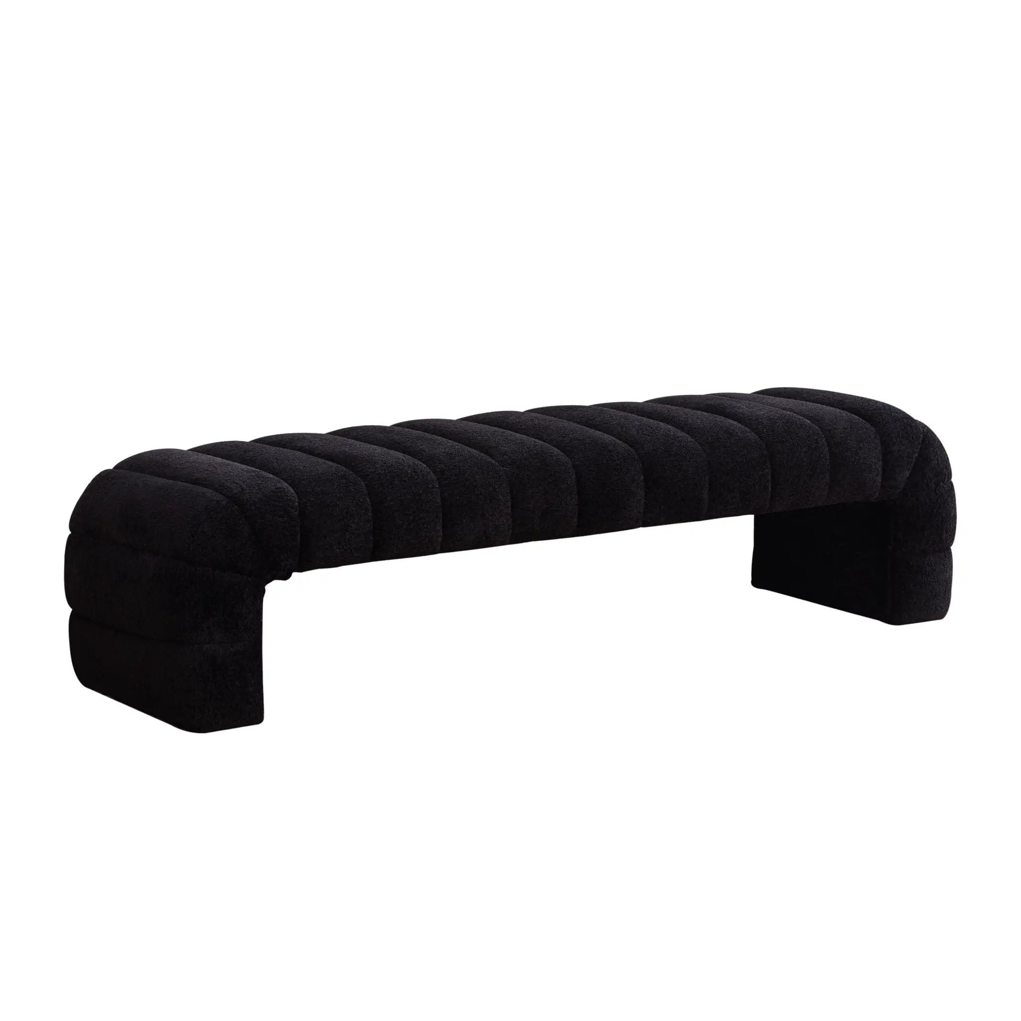 Modern Upholstered Armless Bed Bench With Channel Tufted Design by HouseOfZazla