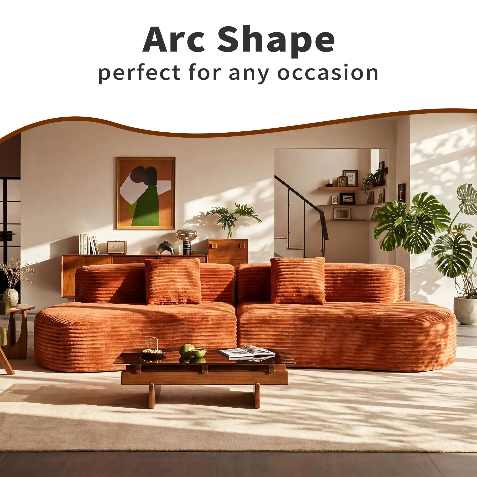 108.6-Inch Curved Combination Sofa with Modern Cloud Pattern by HouseOfZazla