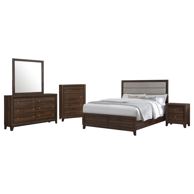 Welsley 5-piece California King Bedroom Set Walnut by Unique Piece Furniture