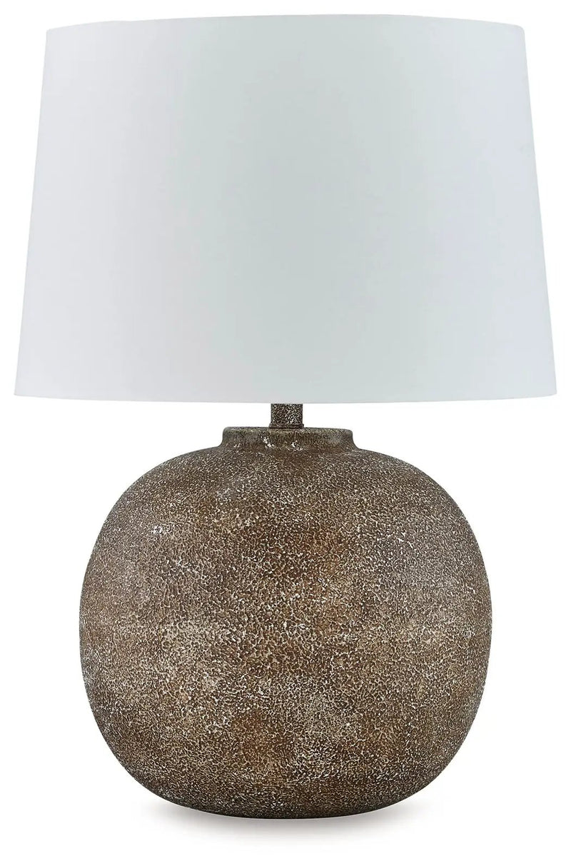 Neavesboro - Metal Table Lamp - Antique Brown / White by Unique Piece Furniture