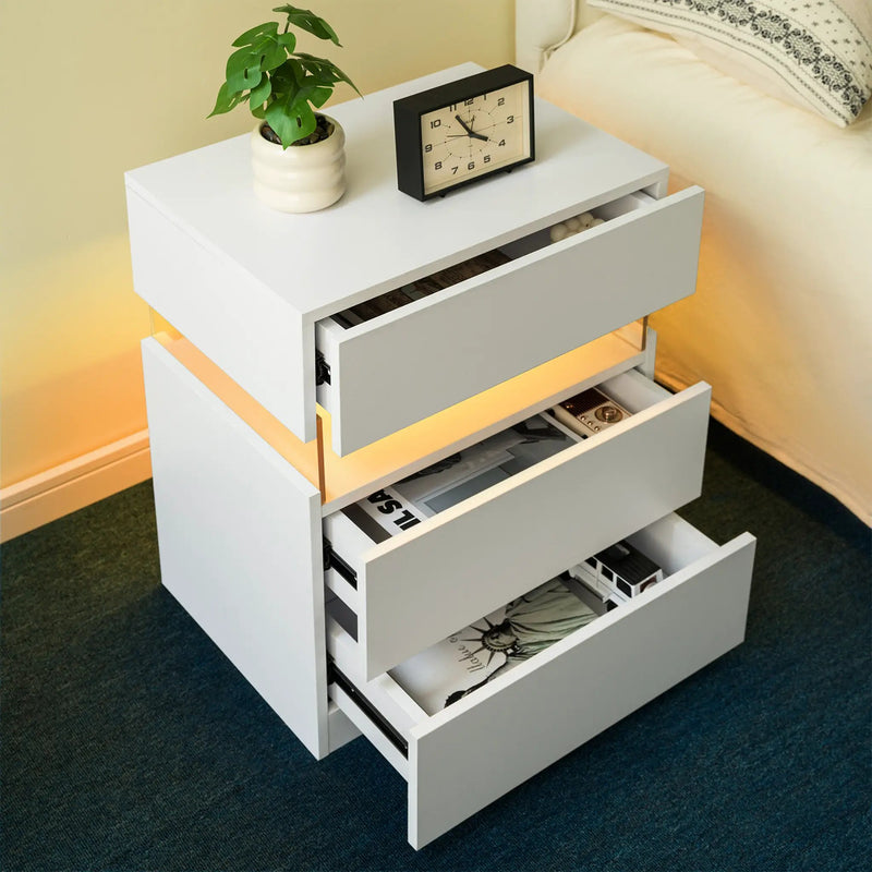 LED Nightstands with 3 Drawers by HouseOfZazla