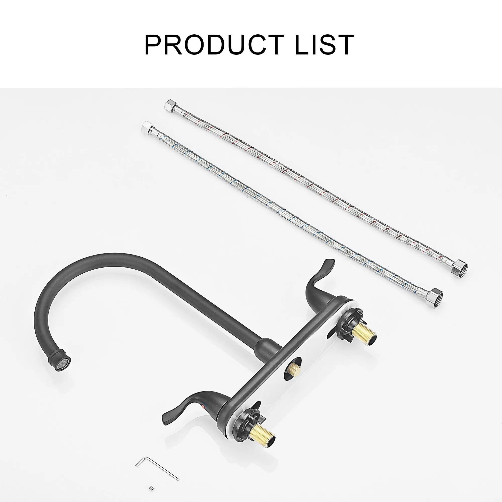 Stainless Steel Kitchen Sink Faucet With 2 Handles, 3 Hole Installation by HouseOfZazla