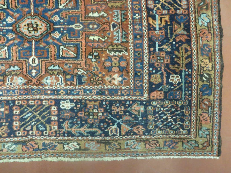 Persian Karajeh Rug 5x6, Antique Geometric Medallion Carpet by Jewel Rugs