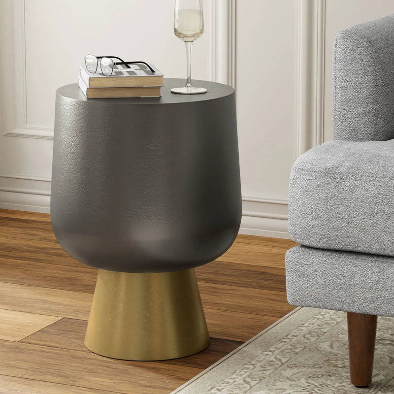 Anthony - Cast Aluminum Side Table - Bronze by HouseOfZazla