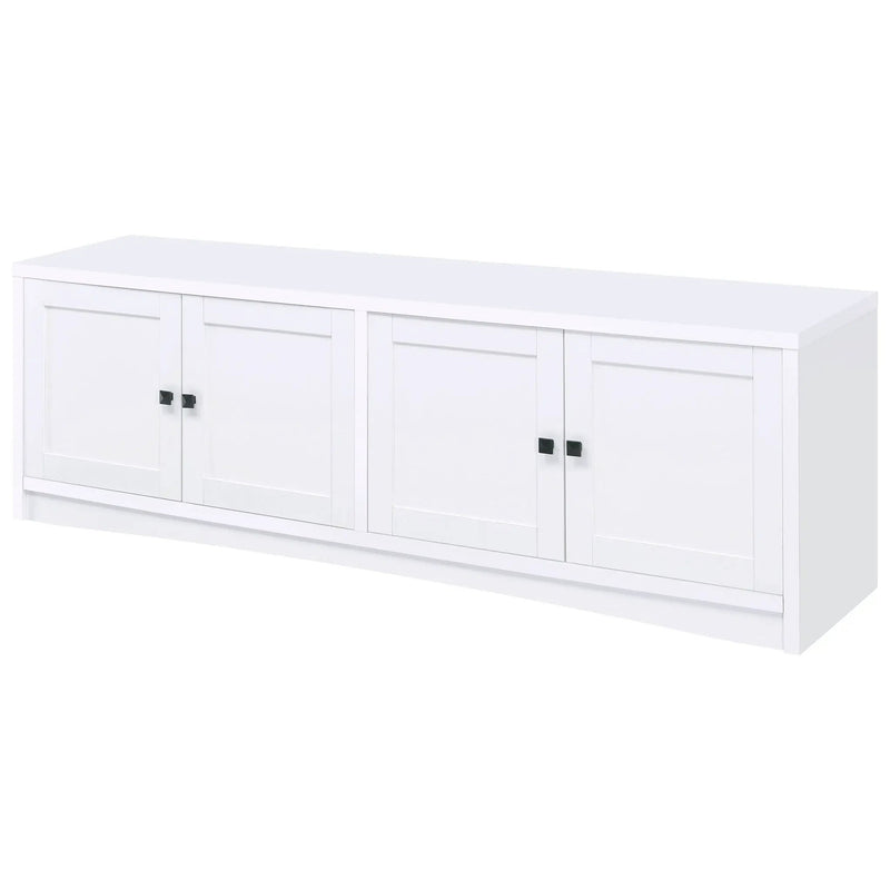 Laughlin 4-door Engineered Wood 78-inch TV Stand White by Unique Piece Furniture