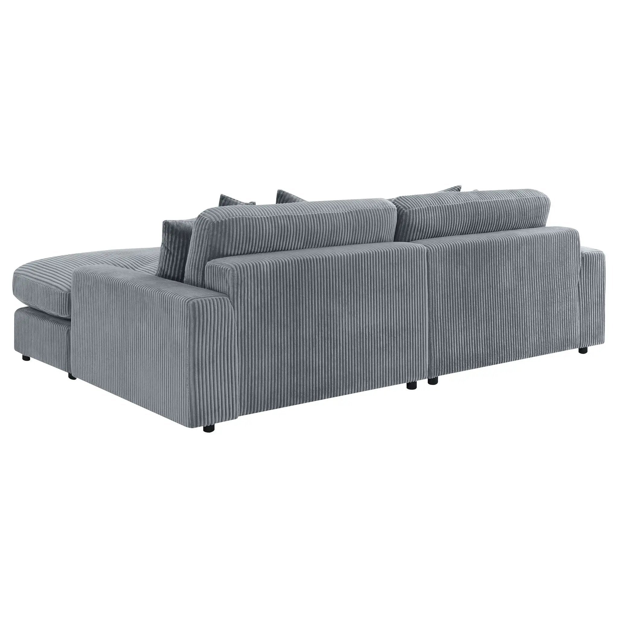 Blaine Upholstered Reversible Chaise Sectional Sofa Fog by Unique Piece Furniture