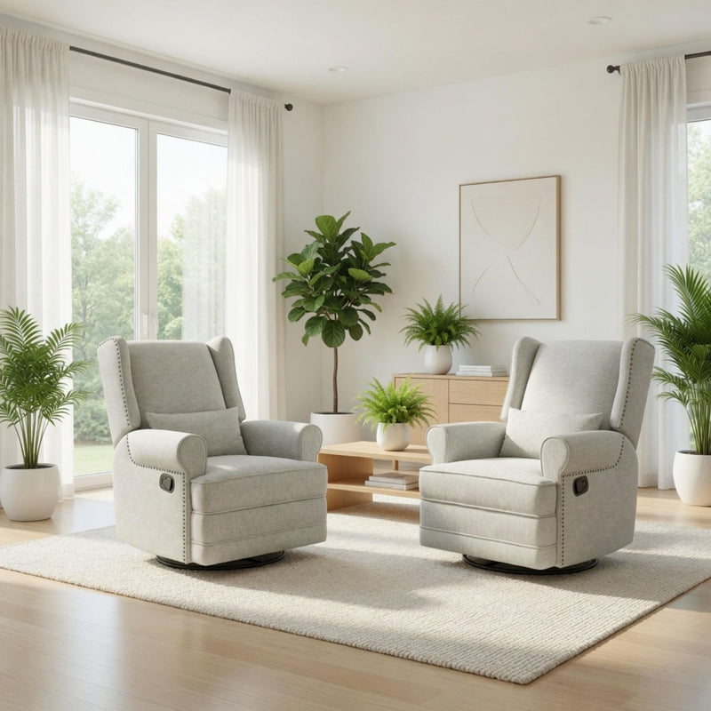 Extra Wide Swivel Recliner Glider Chair With Footrest by HouseOfZazla