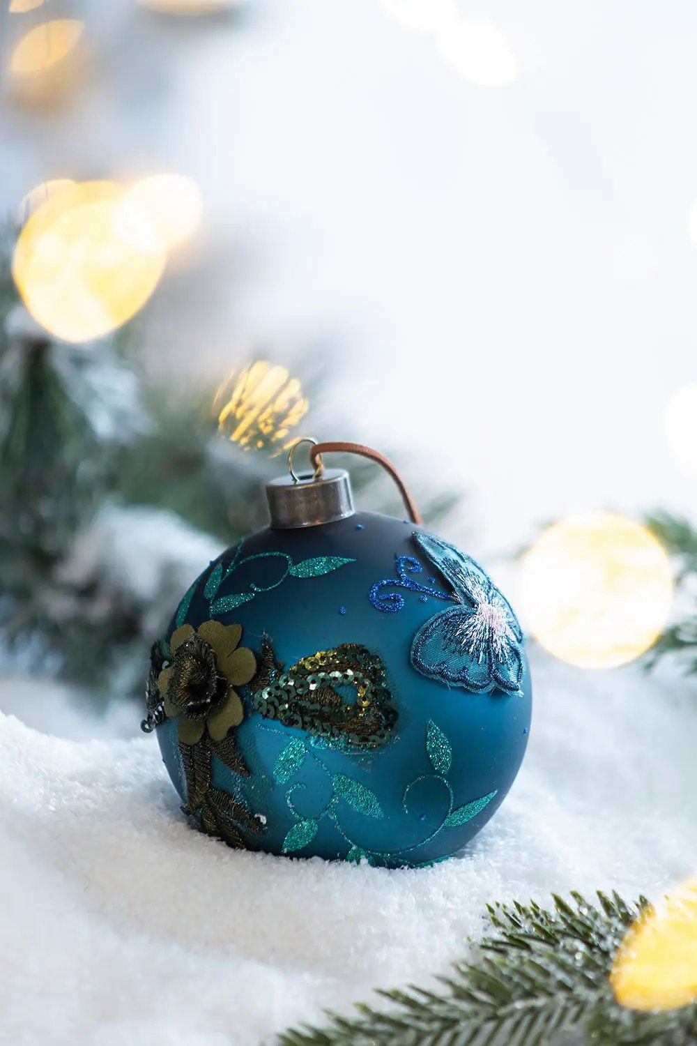Christmas Ball Ornaments Glass Decorative Hanging Balls Light Blue by HouseOfZazla