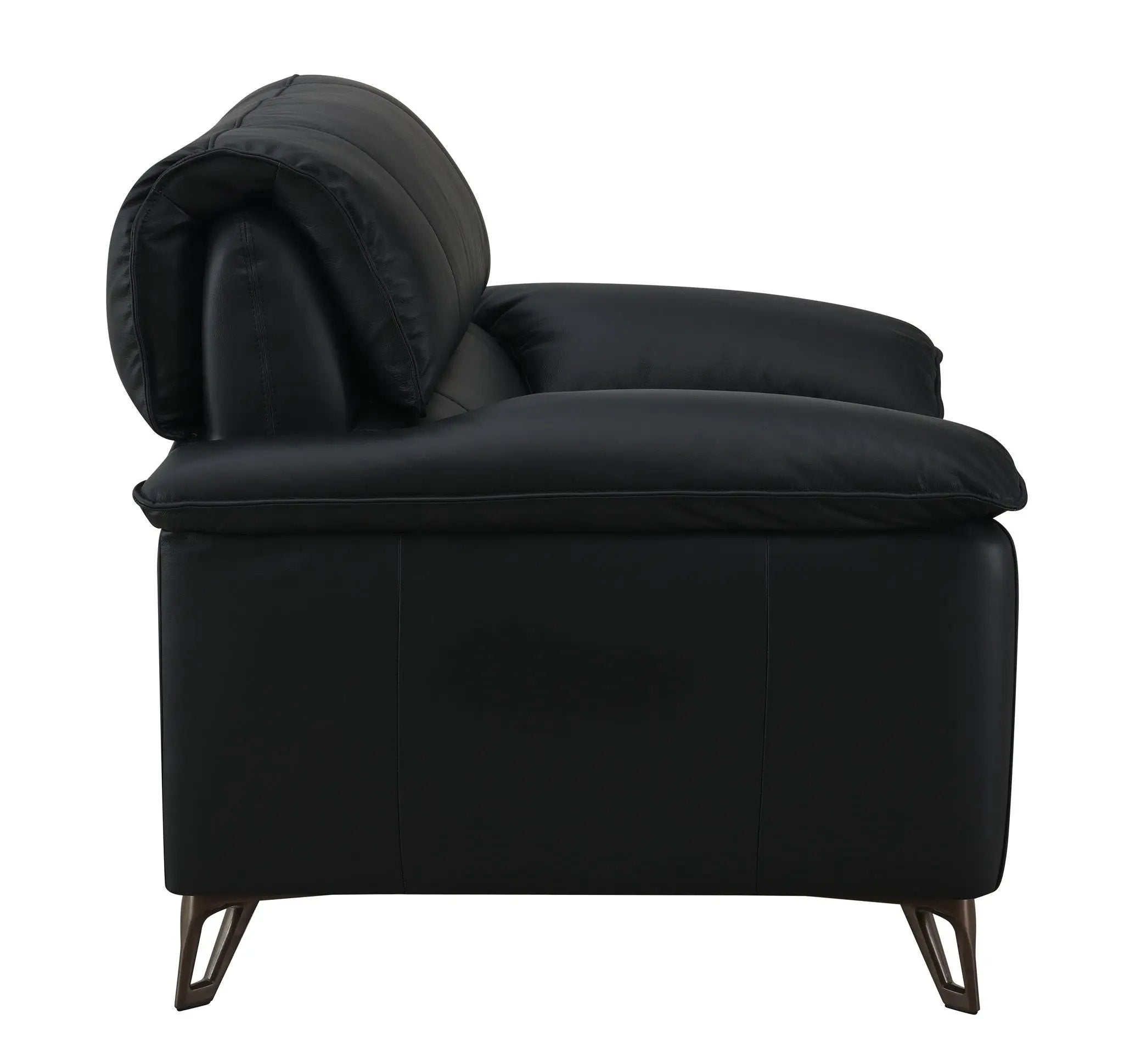 Eilene - Top Grain Leather Loveseat - Black by Unique Piece Furniture