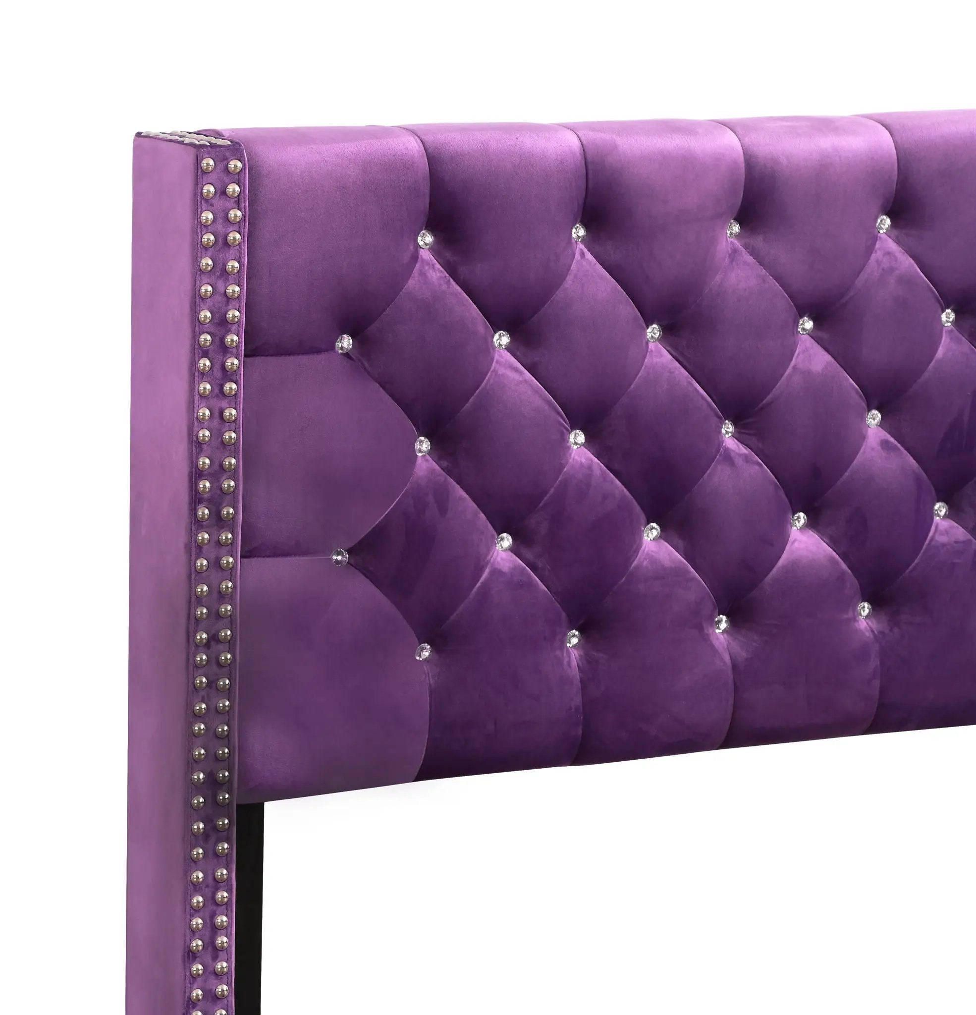 Upholstered Nailhead Trim Chic Bed by Unique Piece Furniture